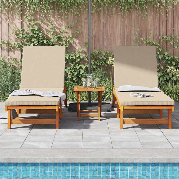 vidaXL Transat 2 pcs Marron 63 x 199 x 85cm Bois d'acacia massif