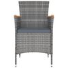 vidaXL Ensemble à manger d'extérieur 9pcs coussins Résine tressée Gris