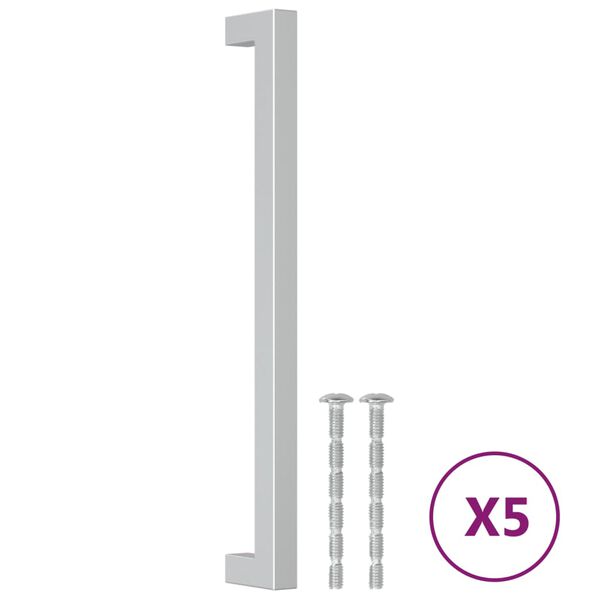 vidaXL Poign&eacute;es d'armoire 5 pcs argent&eacute; 224 mm acier inoxydable