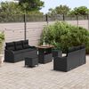 vidaXL Ensemble de canapé de jardin 9 pcs Noir polyrotin