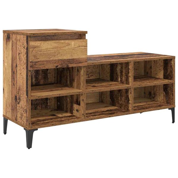 vidaXL Cabinet &agrave; chaussures avec tiroir Bois ancien 102 x 36 x 60 cm