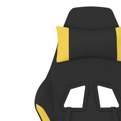 vidaXL Chaise de jeu de massage avec repose-pied Noir et jaune Tissu