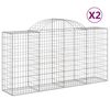 vidaXL Paniers &agrave; gabions arqu&eacute;s 2 pcs 200x50x100/120 cm fer galvanis&eacute;