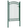vidaXL Portail de cl&ocirc;ture avec dessus arqu&eacute; Acier 100x106 cm Vert