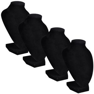 Pr&eacute;sentoir buste d'exposition pour colliers en flanelle 4 pcs