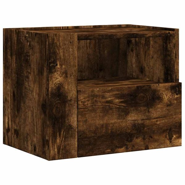 vidaXL Tables de chevet murales 2 pcs ch&ecirc;ne fum&eacute; 45x30x35 cm