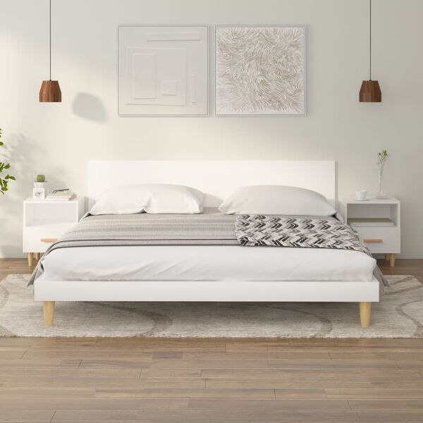 vidaXL Tables de chevet 2 pcs Blanc 40x35x47 cm