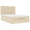 VidaXL Cadre de lit ottoman avec matelas cr&egrave;me 140x190 cm tissu