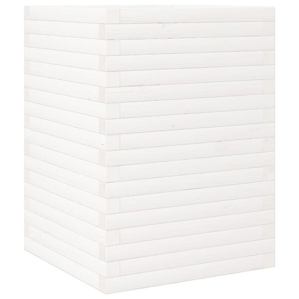 vidaXL Jardini&egrave;re blanc 50x50x68,5 cm bois de pin massif