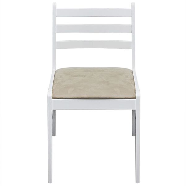 vidaXL Chaises à manger lot de 4 blanc hévéa solide et velours