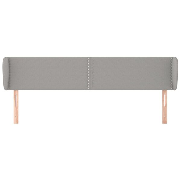 vidaXL T&ecirc;te de lit avec oreilles Gris clair 203x23x78/88 cm Tissu