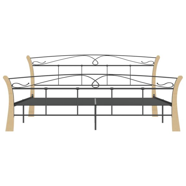 vidaXL Cadre de lit sans matelas noir m&eacute;tal 200x200 cm