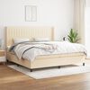 vidaXL Sommier &agrave; lattes de lit avec matelas Cr&egrave;me 200x200 cm Tissu