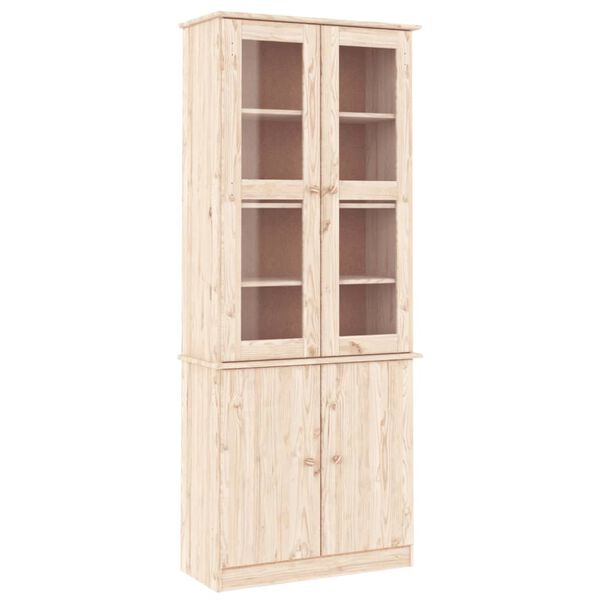 vidaXL Vitrine en verre ALTA 77x35x186,5 cm bois de pin massif