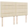 VidaXL Cadre de lit ottoman avec matelas cr&egrave;me 180x200 cm tissu