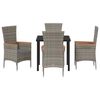 vidaXL Ensemble de salle &agrave; manger pour jardin avec coussin 5 pcs Gris
