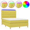 vidaXL Sommier &agrave; lattes de lit et matelas et LED Vert 140x200 cm Tissu