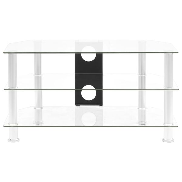 vidaXL Meuble TV Transparent 75x40x40 cm Verre trempé