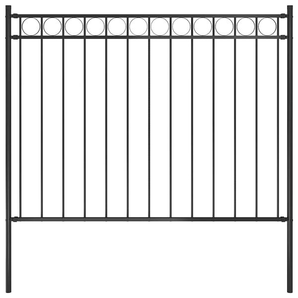 vidaXL Cl&ocirc;ture de jardin Assen en acier noir 1,7&nbsp;x&nbsp;1,2&nbsp;m