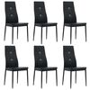 vidaXL Chaises &agrave; manger lot de 6 noir similicuir
