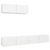vidaXL Meubles TV 3 pcs Blanc Bois d'ing&eacute;nierie