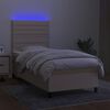 vidaXL Sommier &agrave; lattes de lit et matelas et LED Cr&egrave;me 80x200 cm Tissu