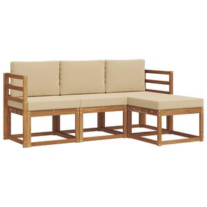 vidaXL Ensemble de canap&eacute;s d'ext&eacute;rieur 4 pc Naturel et Beige