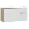 vidaXL Armoire d'&eacute;vier Blanc et ch&ecirc;ne sonoma Bois d&rsquo;ing&eacute;nierie