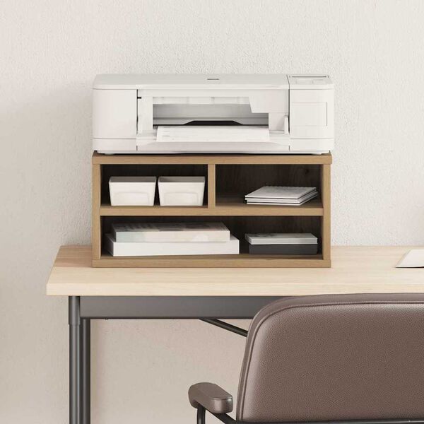 vidaXL Support d'imprimante Ch&ecirc;ne artisanal 49 x 40 x 22,5 cm