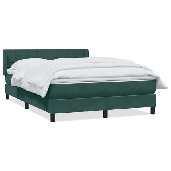 vidaXL Sommier &agrave; lattes de lit et matelas vert fonc&eacute; 140x220cm velours
