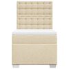 vidaXL Sommier &agrave; lattes de lit avec matelas Cr&egrave;me 90x200 cm Tissu