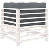 vidaXL Canapés d'angle avec coussins 2 pcs blanc bois de pin massif