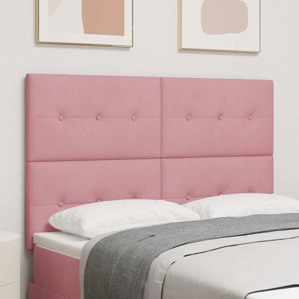 vidaXL T&ecirc;te de lit LED avec des lumi&egrave;res &agrave; LED Rose 160 cm Polyester