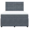 vidaXL Sommier &agrave; lattes de lit et matelas Gris fonc&eacute; 140x200cm Velours