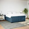 vidaXL Sommier &agrave; lattes de lit et matelas Bleu fonc&eacute; 200x200cm Velours