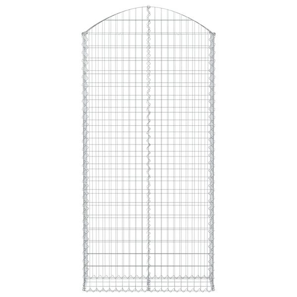 vidaXL Panier de gabions arqu&eacute; 100x30x200/220 cm Fer galvanis&eacute;