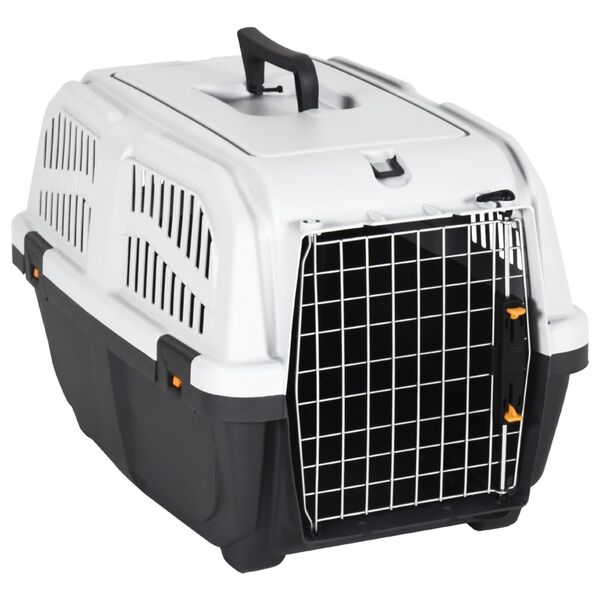 vidaXL Transporteur pour animaux de compagnie et porte en m&eacute;tal PP