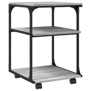 vidaXL Support d'imprimante &agrave; 3 niveaux sonoma gris 43x48x64 cm