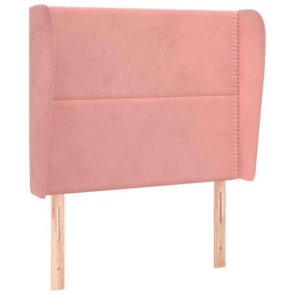 vidaXL T&ecirc;te de lit avec oreilles Rose 83x23x118/128 cm Velours