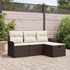 vidaXL Ensemble de canap&eacute; de jardin 4 pcs Marron Poly rotin