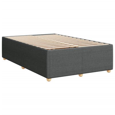 vidaXL Sommier à lattes de lit avec matelas gris foncé 120x190cm tissu