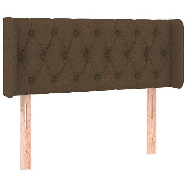 vidaXL T&ecirc;te de lit avec oreilles Marron Fonc&eacute; 103x16x78/88 cm Tissu