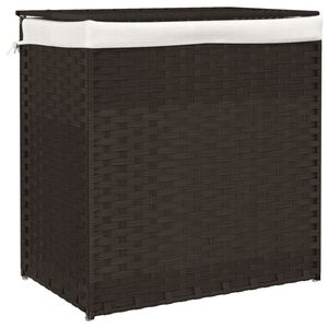 vidaXL Panier &agrave; linge avec 2 sections marron fonc&eacute; 53x35x57 cm