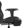 vidaXL Chaise de jeu avec repose-pied Noir Similicuir