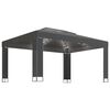 vidaXL Tonnelle avec guirlande lumineuse &agrave; LED 3x4 m Anthracite