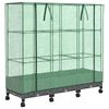 vidaXL Jardini&egrave;re de jardin avec couverture de serre et roues 3 pc PP