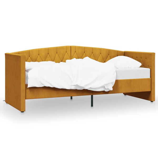 vidaXL Lit avec &eacute;clairage USB Marron Velours 90x200 cm