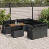 vidaXL Ensemble de canap&eacute; de jardin 9 pcs Noir Poly rotin