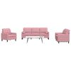 vidaXL Ensemble de canap&eacute;s 3pcs et coussins et traversins rose velours