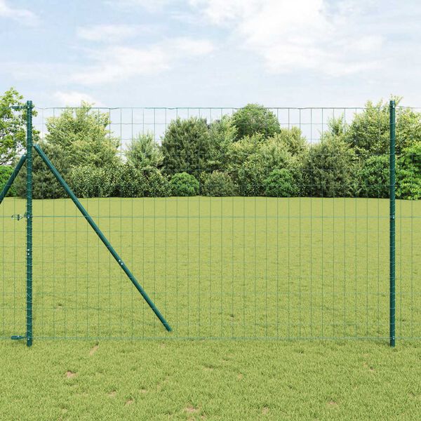 vidaXL Clôture Euro Vert 1,6 x 10 m Fer revêtu de PVC